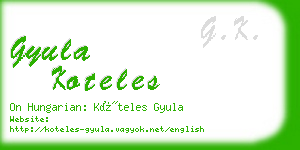 gyula koteles business card